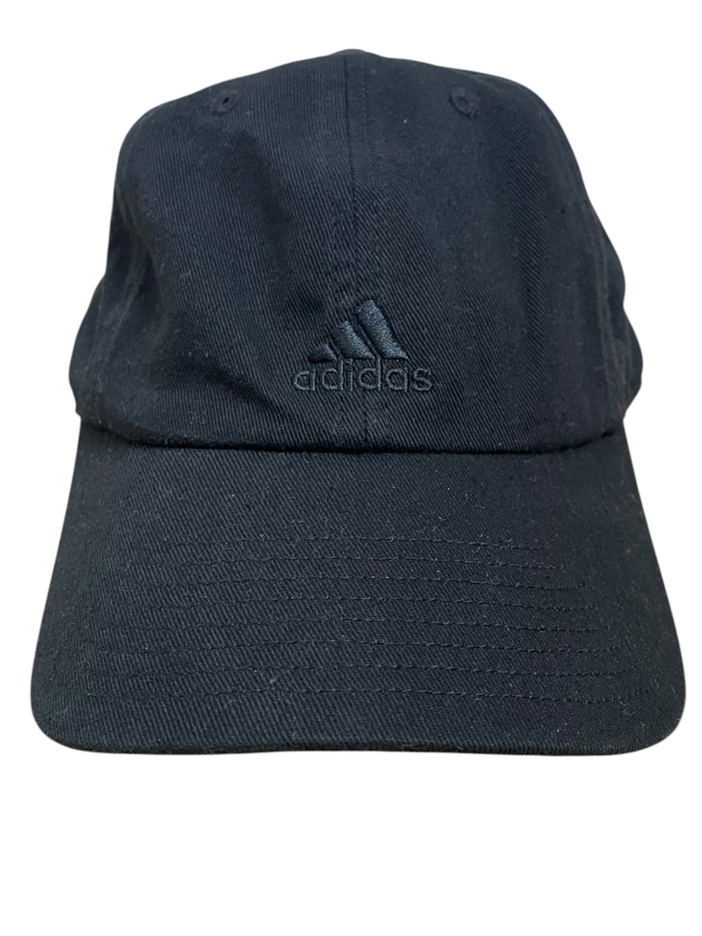 Adidas Black Dad Hat Adjustable Strapback Cap Cotton Embroidered Logo Unisex